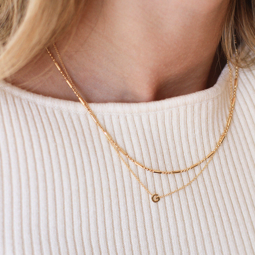 Colar Mini Letter Dourado